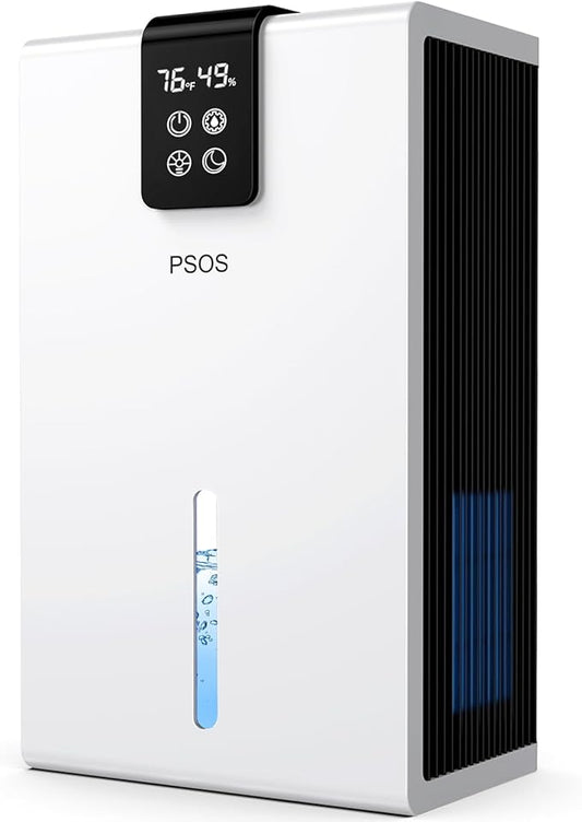 Dehumidifier, Dehumidifier for Home, 98 OZ Water Tank, 1000 sq.ft Dehumidifiers for Basement Bedroom Bathroom with Humidity Display, Auto Shut Off & Relaxing 7 Color Ambient Light, White