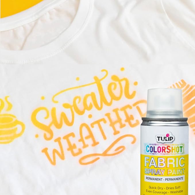 Tulip ColorShot Instant Fabric Spray Paint, Permanent Color Spray-On Fabric Paint, 3oz. Yellow
