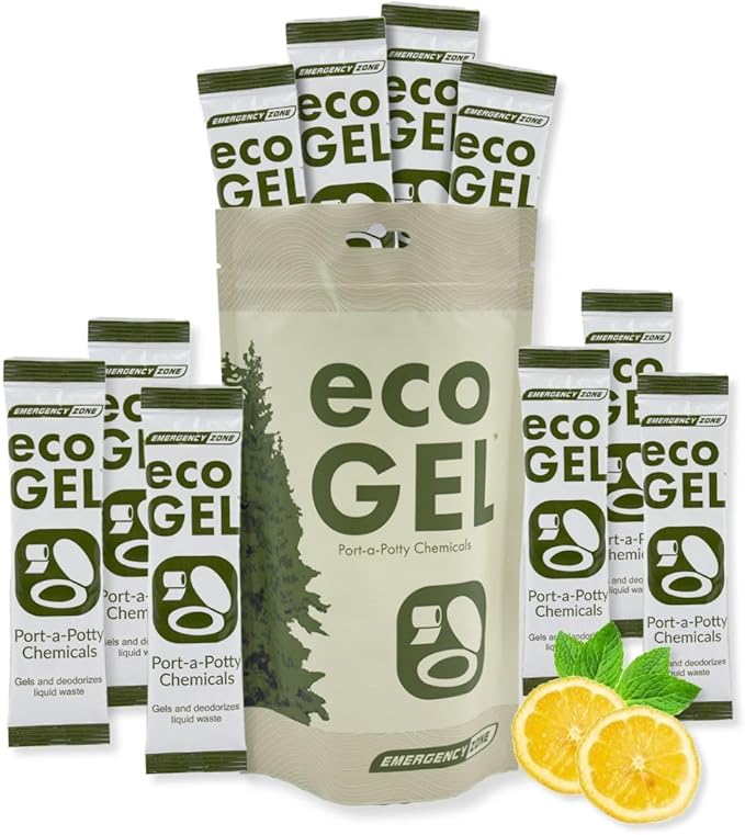 Emergency Zone Eco Gel Port-a-Potty Chemicals - Liquid Waste Gelling and Deodorizing Powder