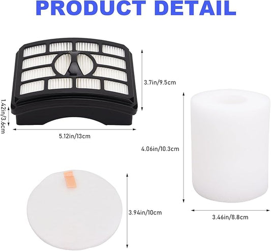 Vacuum Filters Replacement for Shark Rotator Professional Lift-Away NV500 NV501 NV502 NV503 NV505 NV510 NV520 NV552 ZU780 ZU782 ZU785 UV560, 1 HEPA Filter, 2 Foam & 2 Faux Felt Filter # XFF500&XHF500