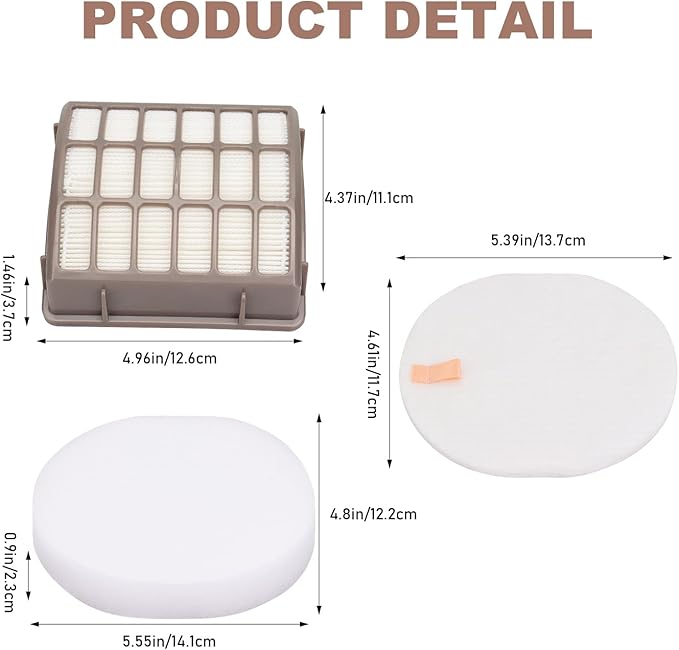 Vacuum Filters Replacement for Shark NV60 NV70 NV70 26 NV71 NV80 NVC80C NV80 26 NV90 NV95 UV420 NV90 26 Navigator Professional Upright Vacuum,1 HEPA Filter, 2 Foam & 2 Faux Felt Filters # XFF80 XHF80