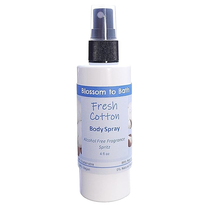 Blossom to Bath Fresh Cotton Body Spray (4 Ounce) - Phthalate Free Fragrance - Energizes Skin with a Clean Cotton Scent