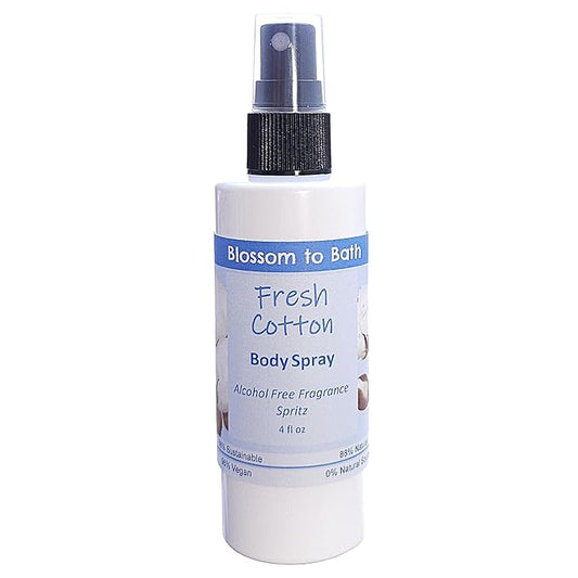 Blossom to Bath Fresh Cotton Body Spray (4 Ounce) - Phthalate Free Fragrance - Energizes Skin with a Clean Cotton Scent