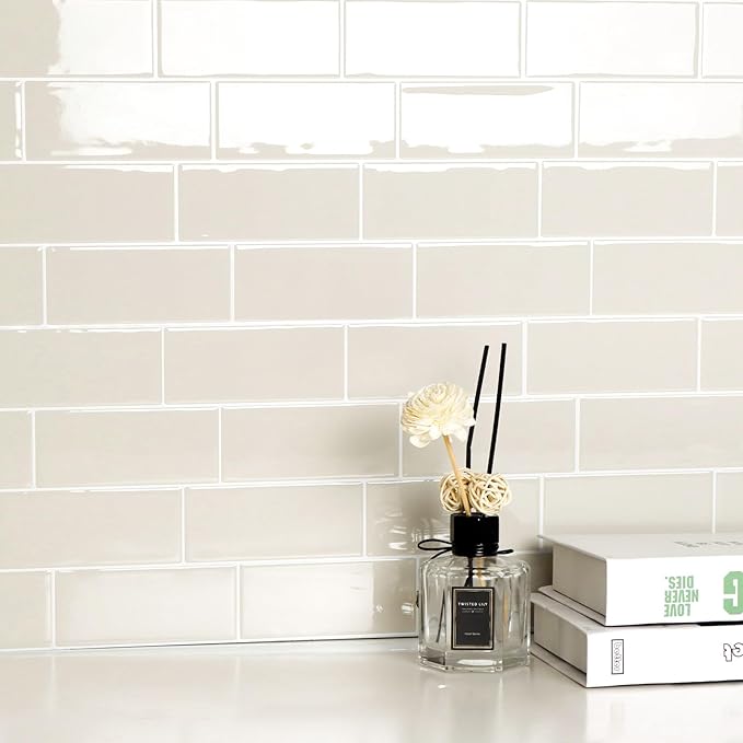 Subway Backsplash Tile Peel and Stick, Beige Self Adhesive Tiles for Kitchen, 10 Sheets Stick on Backsplash for Kitchen and Bathroom (11.56x8.38)