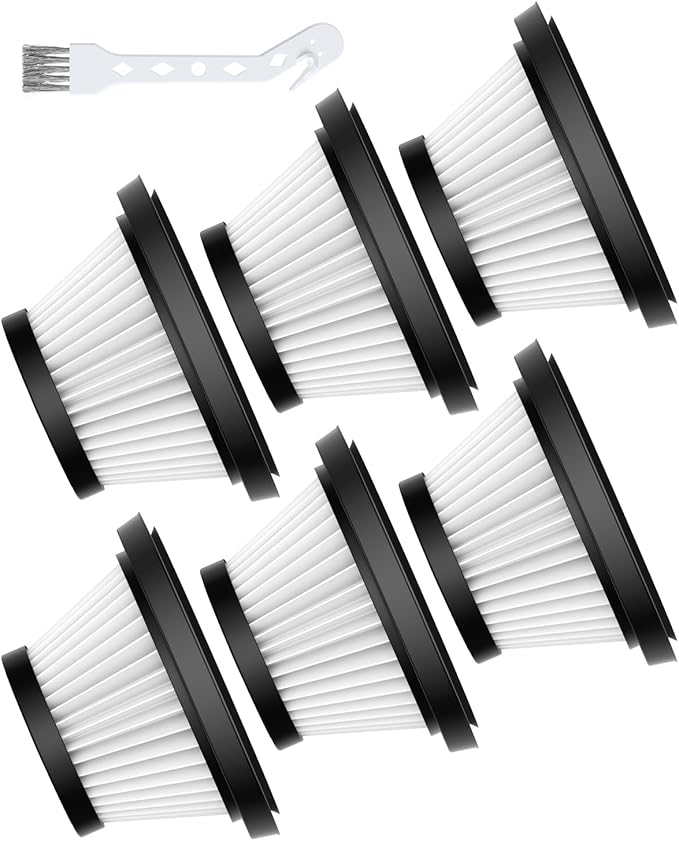 6 Pack HEPA Vacuum Filter Replacement Compatible with Compact Cordless Vacuum Cleaner as Seen on TV, Washable and Reusable Vac Replacement Parts