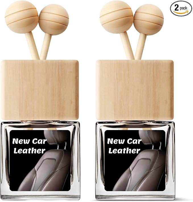 New Car Smell Leather Air Freshener | Long Lasting Fragrance Car Scents with Vent Clip (2 Pack)