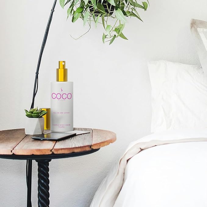 COCO by Stone 5oz All-in-One Spray (Tiare) Shake & Spray Formula for Fabric, Pillows, Interiors, Clothing, Home Fragrance Accessories, Room Perfume, Room Deodorizer, Vegan & Cruelty-Free
