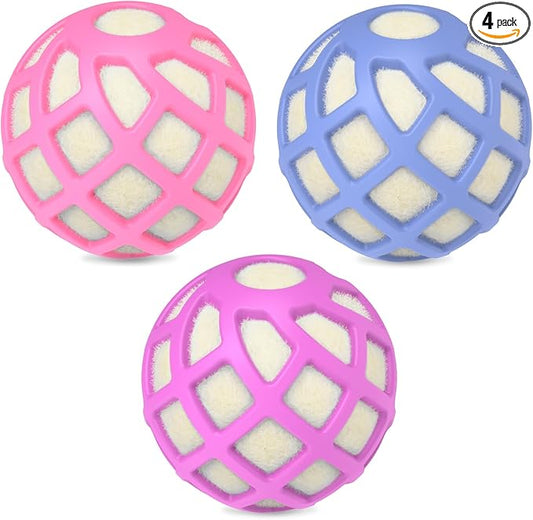 Dryer Balls ??Patented Silicone Guard, Natural Wool Core, Super Anti-Tangle & Saves Drying Time, Reduces Static & Noise, Natural Fabric Softener, XL 3" Pack of 6
