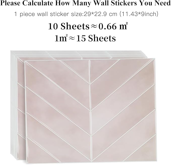 Peel and Stick Backsplash for Kitchen,New Upgrade Herringbone Premium Kitchen Backsplash,Stick on Subway Tile Peel and Stick Backsplash,Pink 10-Sheet.