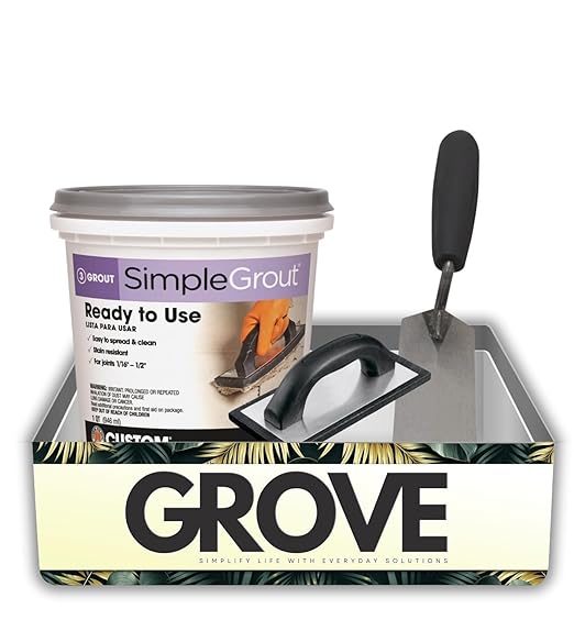 SimpleGrout Indoor White Grout 1 qt Bundle with QEP Grout Float & Margin Trowel – Tile Grouts for Shower, Mosaic, and Floor Projects – Gift Set (3 Items)