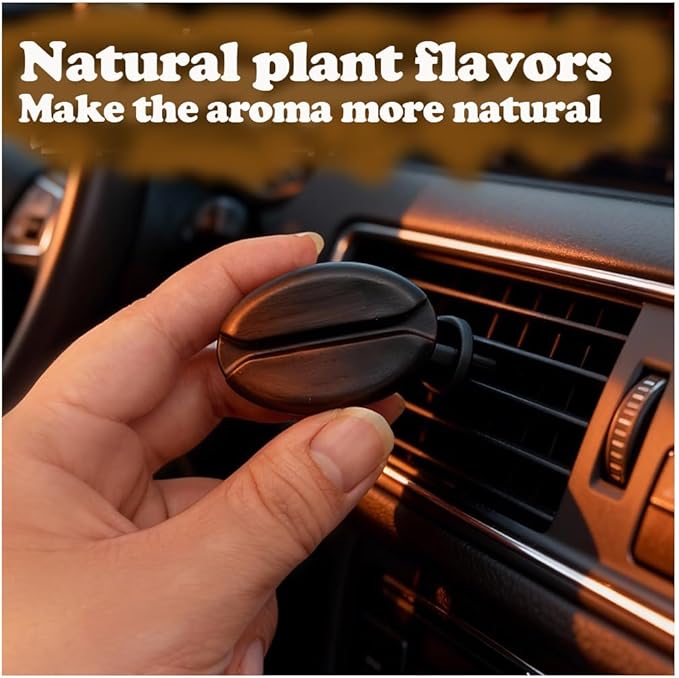 2 Pcs Car Air Fresheners Vent Clip Coffee Bean Natural Gypsum aromatherapy essential oil diffuser Bitter Coffee Scent perfume fragrance Long Lasting Decorative Accessories decor gift (brown)