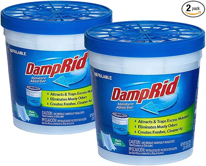 DampRid Pure Linen Refillable Moisture Absorber - 10.5oz cups - 2 pack – Traps Moisture for Fresher, Cleaner Air