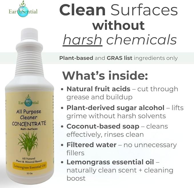 Plant-Based All-Purpose Cleaner Concentrate, 32 fl oz (Makes 64 Bottles) (Lemongrass)