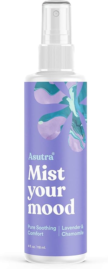 ASUTRA Lavender Pillow Spray for Sleeping (Lavender & Chamomile), 4 fl oz – Sleep Mist Spray for Pillows, Bed & Linens, Deep Sleep Essential Oil