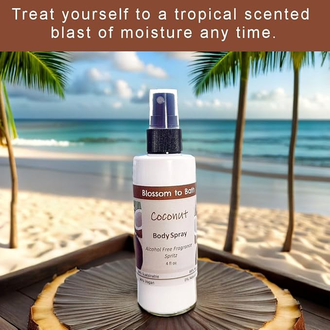 Blossom to Bath Coconut Body Spray (4 Ounce) - Phthalate Free Fragrance - Energizes Skin with a Bold Tropical Scent