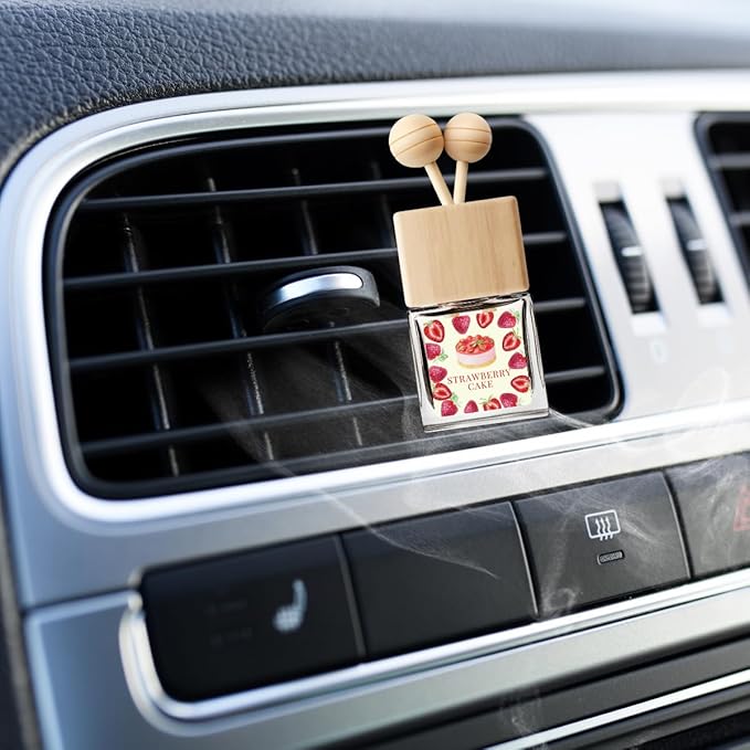 Car Air Freshener | Strawberry Pond Cake Scented Car Fresheners for Women & Men | Long Lasting Fragrance Car Scents | Air Diffuser with Car Vent Clip (2 Pack)