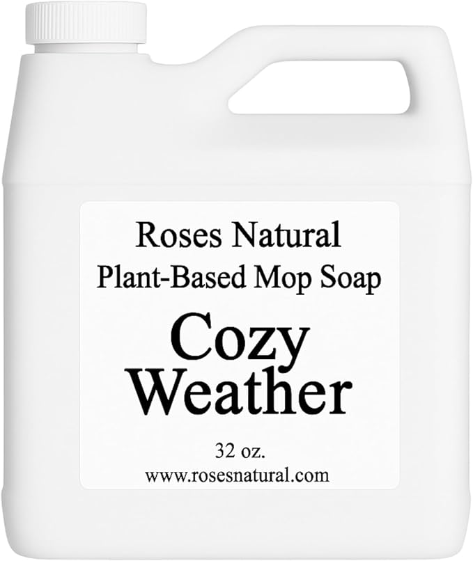 Plant-Based Floor Cleaner Mop Soap – 32 oz | Streak-Free, Highly Scented, Concentrated Mop Solution for Tile, Vinyl, Hardwood & Sealed Floors | Non-Toxic, Eco-Friendly (Cozy Weather)