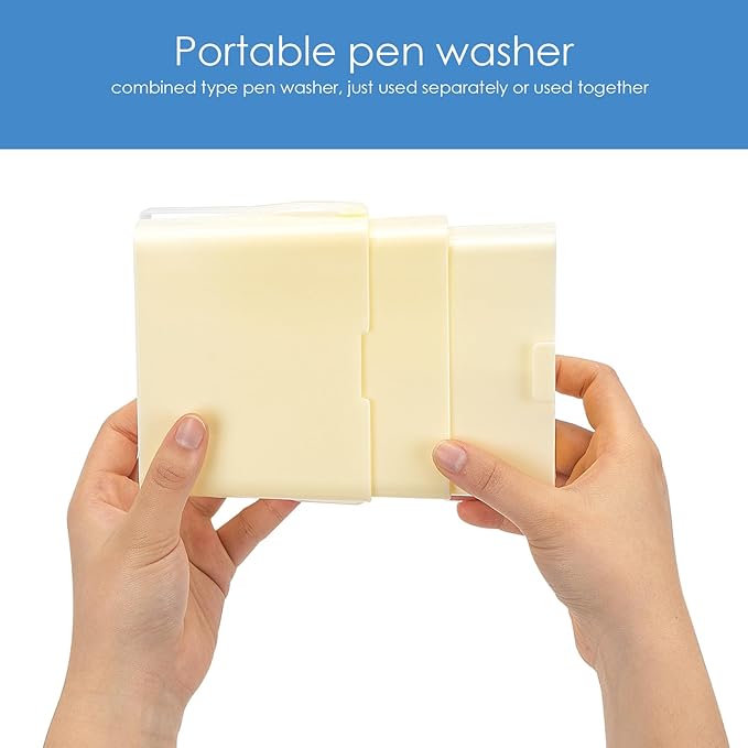 Brush Washing Bucket, Plastic Triple Detachable Pen Cleaner, Watercolor Art Paint Storage, Multifunction Paint Brush Washing Bucket with Handle for Watercolor Outdoor Indoor Painting