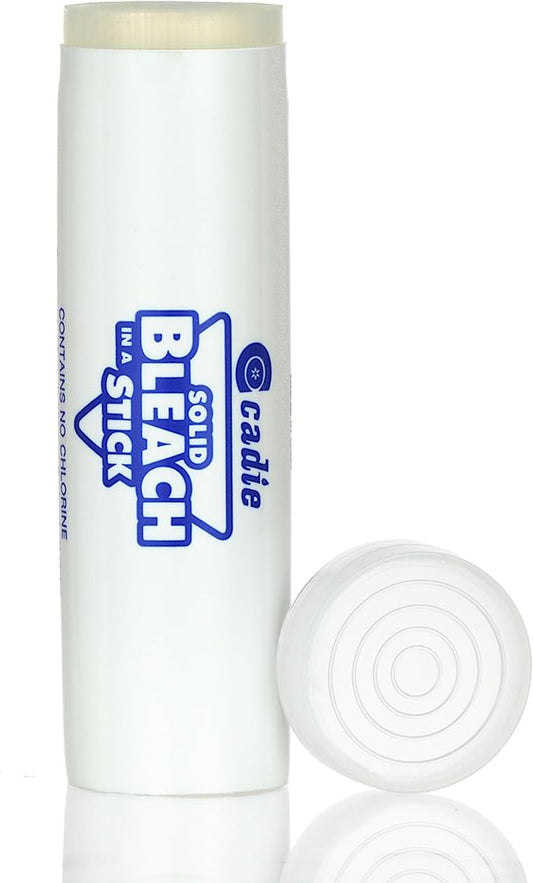 Solid Bleach in a Stick - Concentrated and Natural Stain Remover Solution for White Clothing - Pocket Bleaching Tube for Dirty Spots | Household and Travel Cleaner Essentials | By Cadie 1 Pack