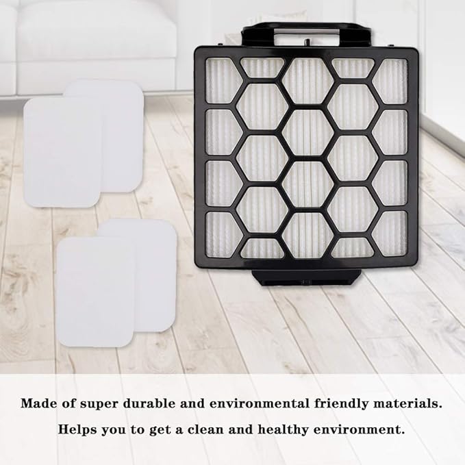 1 HEPA Filter & 2 Set of Foam Filters for Shark Navigator NV150 NV251 NV255 & Zero-M ZU62 ZU62C ZU60 Upright Shark Vacuum Filter Replacement Part 1238FT60 1239FT60