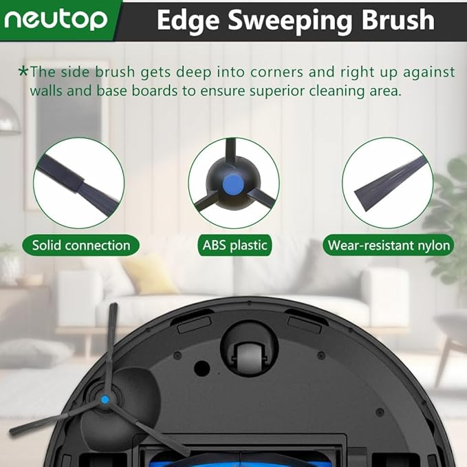 Neutop Replacement Parts Compatible with Ecovacs Deebot N30 Omni, N30 Pro Omni, Robot Vacuum Accessories 1 Roller 4 Filter 4 Side Brush 4 Mop Pad 4 Dust Bag