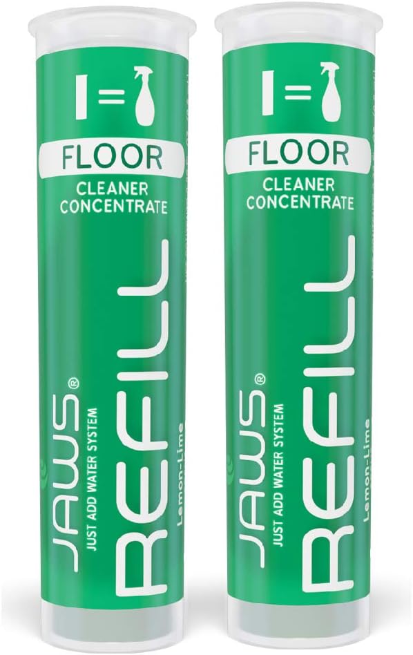 JAWS Hardwood Floor Cleaner Bottle with 2 Refill Pods. Refillable Cleaning Supplies.