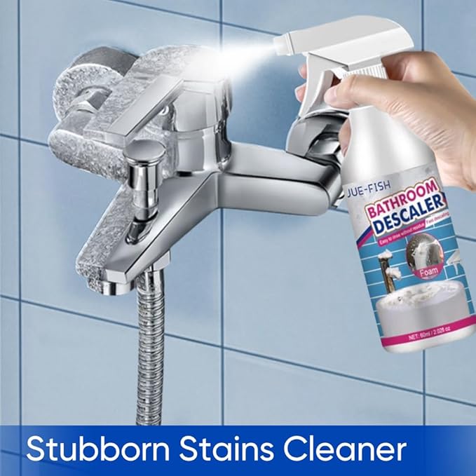 Bathroom Descaler Foam Cleaner, All-In-One Powerful Cleaner Spray, Strong Shower, Bathtub, Glass, Faucet, Tile, and Toilet Cleaner for Stubborn Stains & Limescale Removal (2)