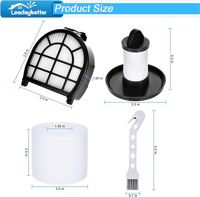 Leadaybetter Filter Replacement for Shark LZ600 LZ601 LZ602 LZ602C APEX UpLight Lift-Away DuoClean Vacuum Cleaner, 2 Post HEPA & 2 Pre Motor Filters 4 Foam Filters, Part # XHFFC600 & XFFLZ600