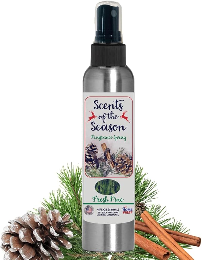 Essential Oil Fragrance Spray, Pine, 4 oz — Natural Room and Fabric Mist for Home, Office, and Holiday Decor