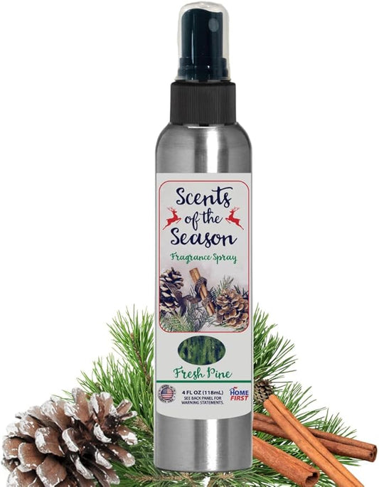 Essential Oil Fragrance Spray, Pine, 4 oz — Natural Room and Fabric Mist for Home, Office, and Holiday Decor