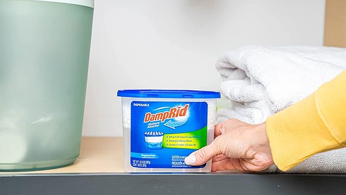 DampRid Fragrance Free Disposable Moisture Absorber - 10.5 oz. Each - 3 Pack – Attracts & Traps Excess Moisture, Eliminates Musty Odors, Creates Fresher, Cleaner Air White
