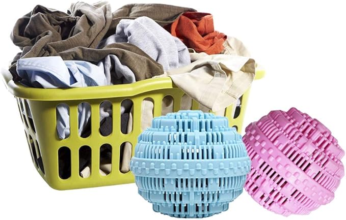 BERON Eco-Friendly Wash Ball Super Laundry Balls for 1500 Washings,Set of 2(Light Blue and Light Purple)