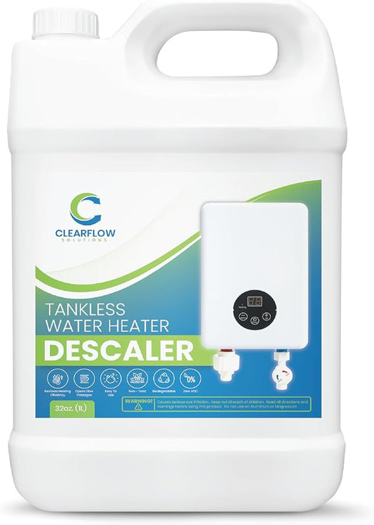 Tankless Water Heater Descaler - Premium Descaler for Tankless Water Heater Systems, Restores Heating Efficiency, Nontoxic, Biodegradable, Made in USA! 128 Ounce (1 Gallon)