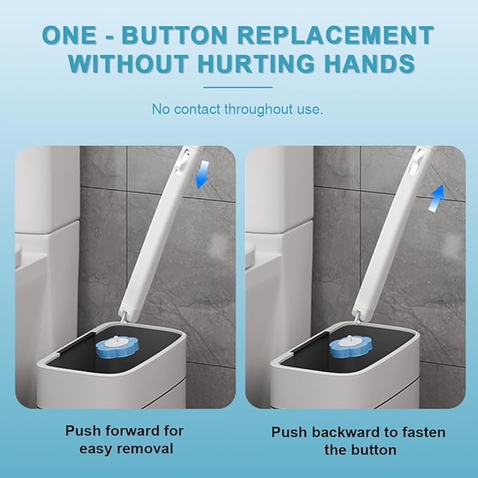 Disposable Toilet Bowl Wand Refills, Toilet Cleaning Refills, Disinfecting Scrubbing Pads,60 Count Disposable Toilet Brush Refills, Toilet Cleaning Sponges Heads for Bathtub, Floor, Drain