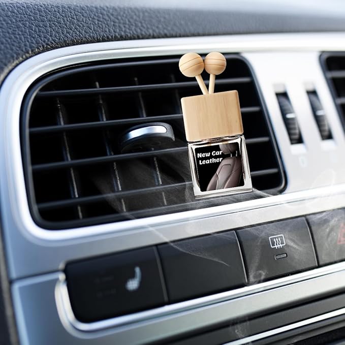New Car Smell Leather Air Freshener | Long Lasting Fragrance Car Scents with Vent Clip (2 Pack)