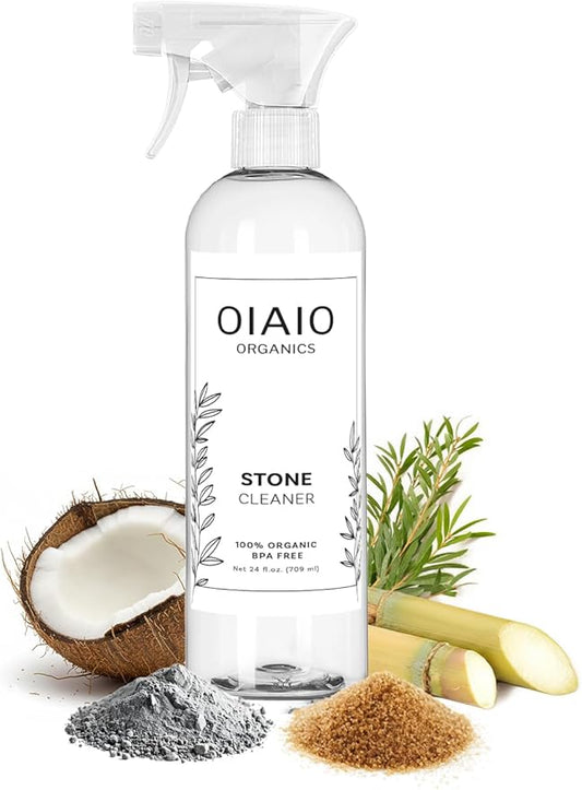 Non-Toxic Stone Countertop Cleaner - Natural Organic Ingredients that Truly Perform - 24oz - Light Coconut & Tea Tree Scent