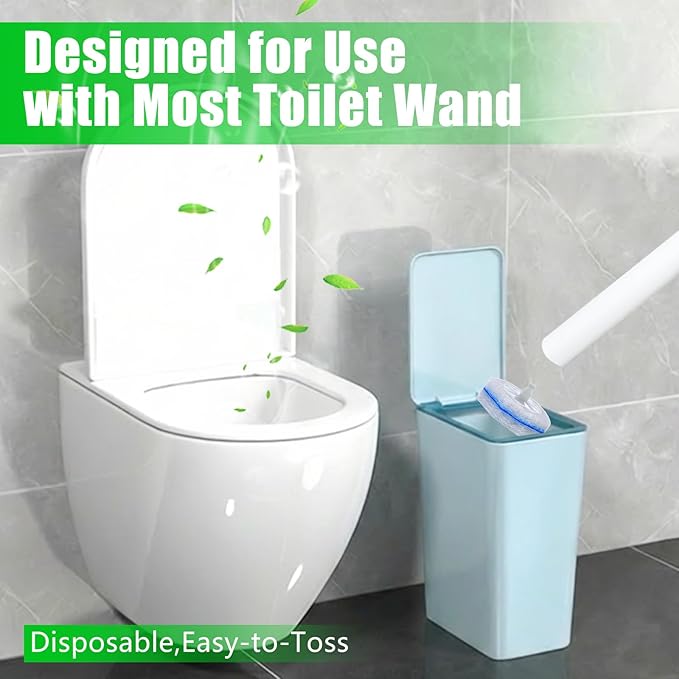 40 Count Toilet Wand Refills for Clorox, 4X Cleaning Power Toilet Bowl Cleaner Refill Pads for Clorox Wand System, Disposable Toilet Brush for Bathroom Cleaning