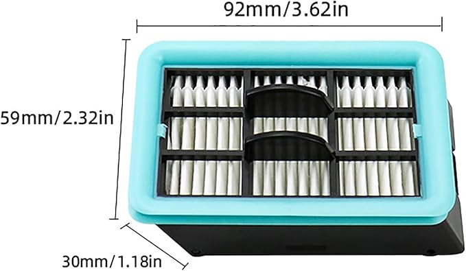 Replacement Vacuum Cleaner Roller Brush HEPA Filter for Bissell Crosswave HF2/3845N/3831 Floor Scrubber Parts, 2 HEPA Filter