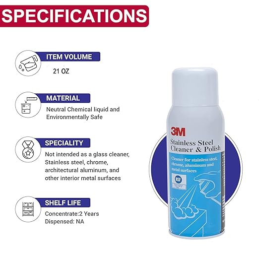3M Stainless Steel Cleaner and Polish, 21 oz Aerosol
