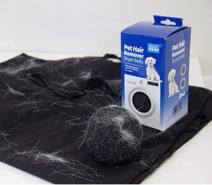 Grand Fusion Pet Hair Remover Dryer Balls, Dog and Cat Hair Remover, Lint Remover, Rid Clothes and Laundry of Lost Hair, Pack of 3
