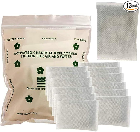 Green Piece® All-Natural Baby Diaper Pail Deodorizer - Activated Charcoal Air Purifier Compatible with Diaper Pails, Shoe Closets, Trash Cans (Pack of 12 + 1 Big Filter)