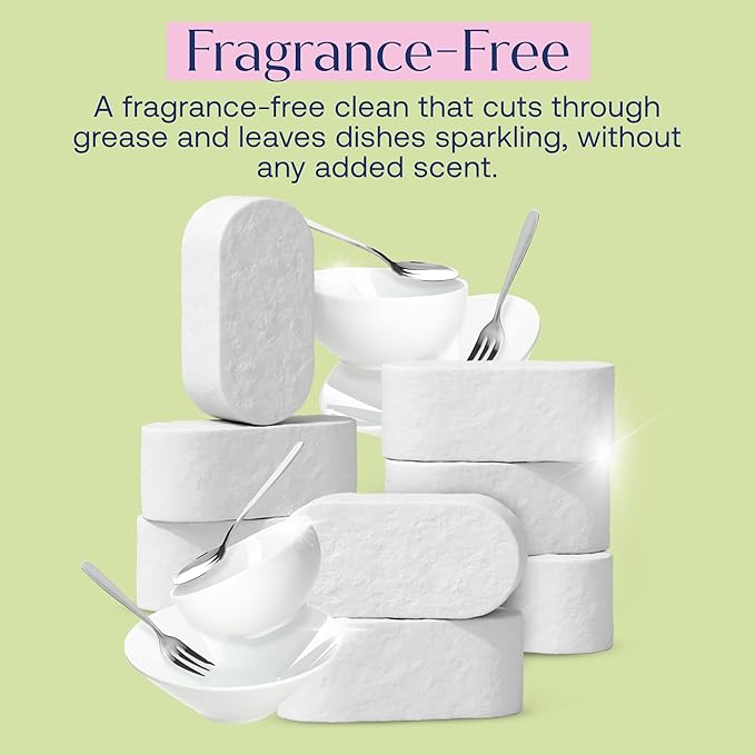 Fab Tab 100% Plastic-Free Dishwasher Detergent Tablets, Clean Ingredients, Fragrance Free, No Residue, Powerful Enzyme-Based Dishwasher Pods, 120 Count.