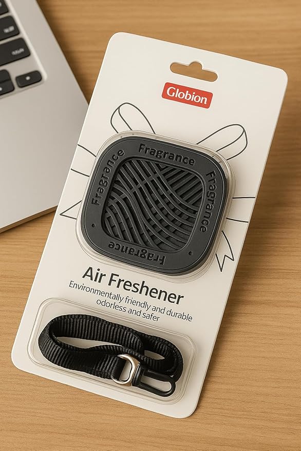 Car Air Freshener Diffuser – Sandalwood Vent Clip Inspired by 1 Hotel, Long-Lasting Natural Scent, Sleek Refillable Design, Eliminates Odors – Black