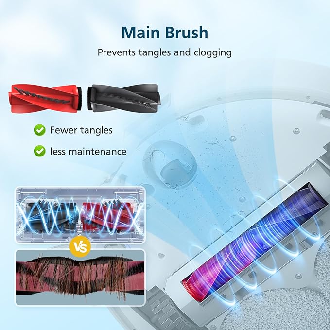 Qrevo S5V Replacement Parts for Roborock Qrevo S5V / Curv/Edge/Edge S5A / Curv S5X, Accessories include 2*Set Main Brush, 6*Mop Pads, 6*Vacuum Bags, 4*Hepa Filters, 6*Side Brush, 2*Cleaning Tool