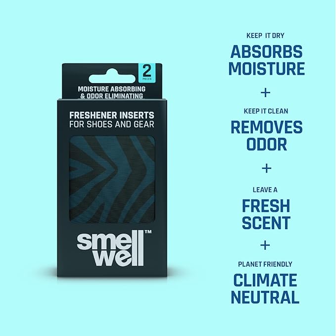 SmellWell - Scented Shoe Deodorizer Inserts - Odor Eliminators - Activated Bamboo Charcoal + Minerals - Natural Freshenes for shoes, bags, gloves - 2 x 1.8oz Original Size Camo Green