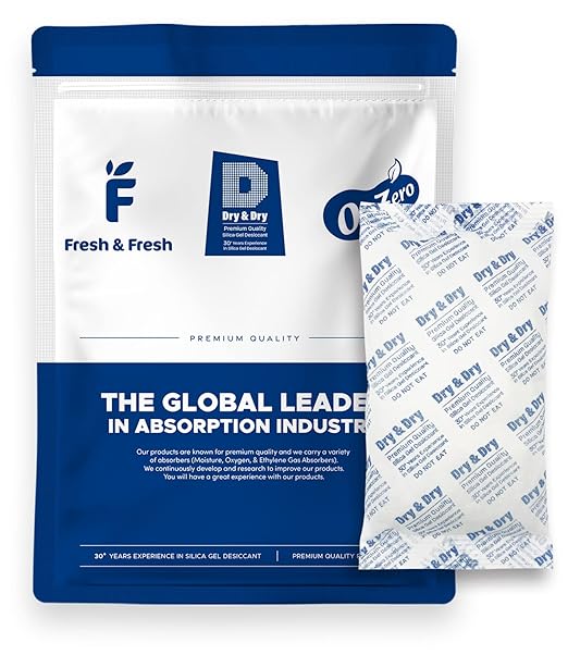 Dry & Dry 300 Gram [10 Packets] Silica Gel Packets Desiccants, Silica Packets - Rechargeable Moisture Absorbers for Food Storage, Electronics, 3D Filament & Safes