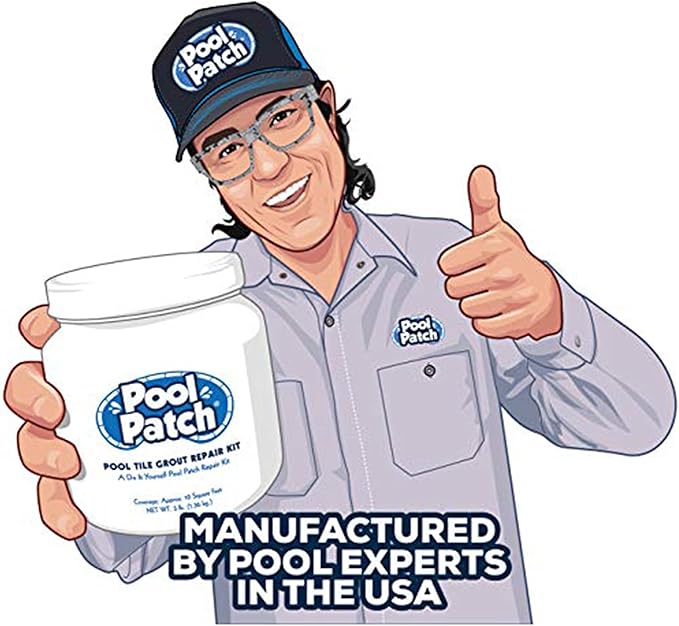 Pool Patch White Pool Tile Grout Repair Kit, 3-Pound, White
