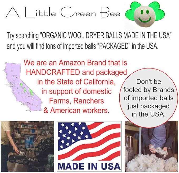 Wool Dryer Balls - Set of 8, Eco-Friendly, 100% Handmade, Natural and Unscented