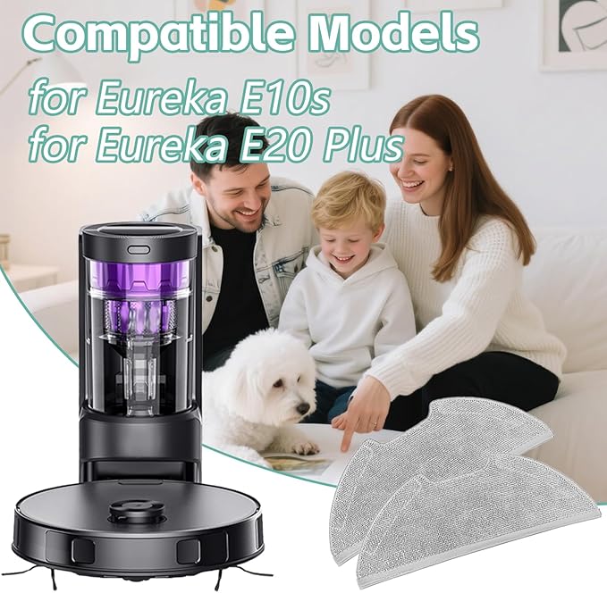 Mop Pads Accessories for Eureka E10s, E20 Plus Robot Vacuum Cleaner, E10S Mop Pad, E20 Plus Replacement Washable and Reusable Mop Pads