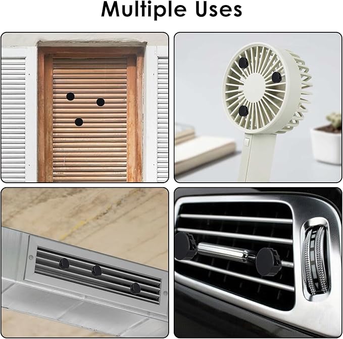 100 Pcs Metal Car Vent Clips with Round Plastic Slot Head, Air Vent Clips Car Accessories Replacement, Car Air Fresheners Perfume Vent Clips for Most Car, Office, Home (Black, 40x24mm)